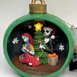 Nightmare Before Christmas Jack Sally Light Up Ornament Scene 2024 Disney